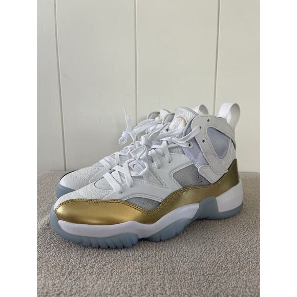 Jordan Jumpman Two Trey New Women's Size 9 Shoes White/Metallic Gold Nike - Picture 12 of 14